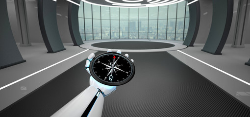 Humanoid Robot Hands Compass © Alexander Limbach