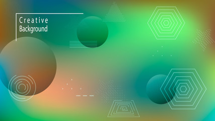 Color geometric gradient, futuristic background. Detail of modern wallpaper design, packaging. Light colored lines, abstract shapes, dots. Background in minimalist style.