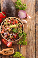 vegetable salad with lentils