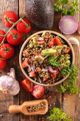 vegetable salad with lentils