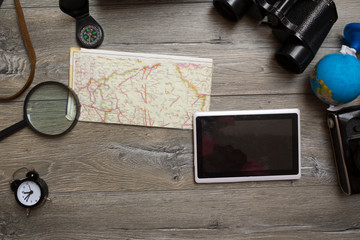 compass and map