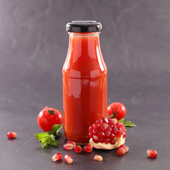 pomegranate juice in bottle