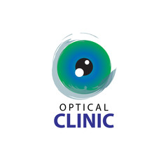 Logo optical clinic. Idea for ophthalmic clinic or eye clinic. Ophthalmology.