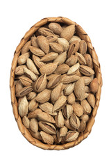 Unpeeled hazelnut Isolated on white