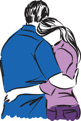 couple hugging illustration (4)