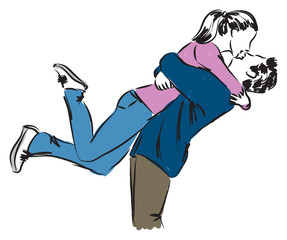 couple hugging illustration (2)