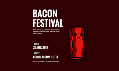 Bacon Festival Invitation Design with When and Where Details