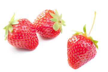 ripe Strawberry isolated on white background close up