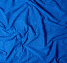 blue crumpled cotton stretching soft fabric
