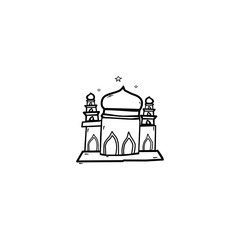 hand drawing icon mosque