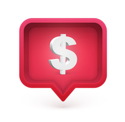 3D character in a speech bubble, vector illustration