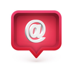 3D character in a speech bubble, vector illustration