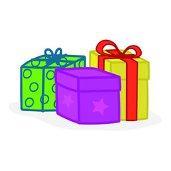 Colorful Present Gift Box Isolated Vector