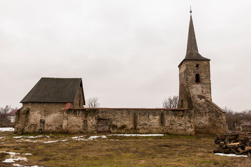 Fototapeta premium Ruins of a medieval castle and fortress