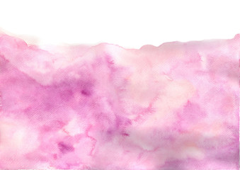 Abstract pink and purple watercolor hand painting on paper background for decoration.