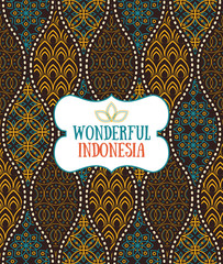 Seamless pattern in indonesian vintage batik luxury style with the text placeholder. - 246808877