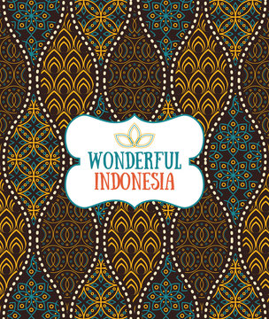 Seamless Pattern In Indonesian Vintage Batik Luxury Style With The Text Placeholder.