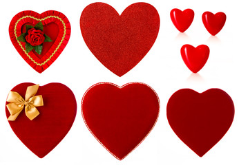 Variety of Red Valentine Hearts Design Elements