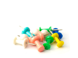  thumbtack pin on white background..
