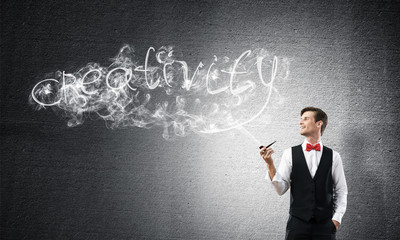 Conceptual image of young businessman.