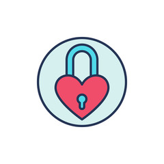 Padlock in Heart Shape vector concept creative icon. Valentine's Day Heart Lock sign