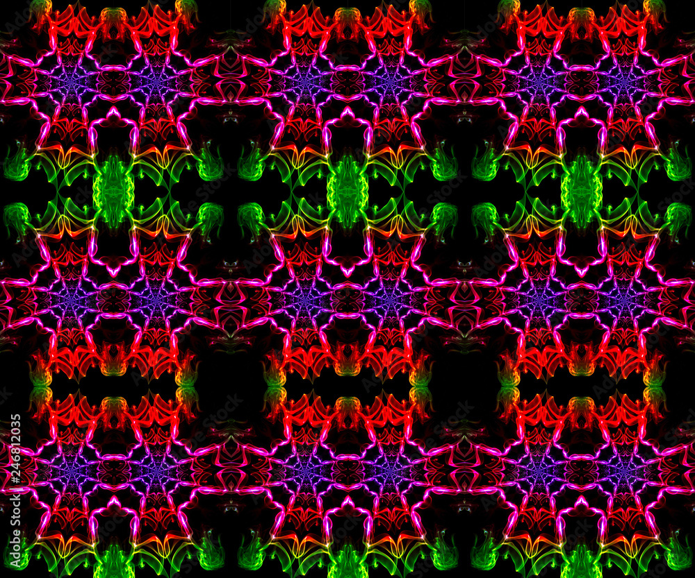 Aufkleber unique artistic abstract 3d computer generated beautiful multicolored fractal patterns artwork