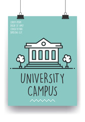 UNIVERSITY CAMPUS ICON CONCEPT