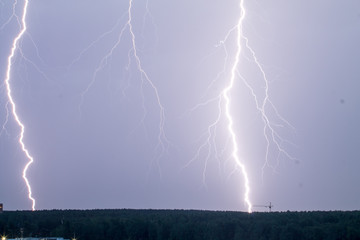 lightning in the night sky