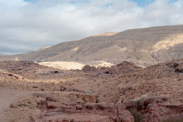 Fototapeta na wymiar ruins of Petra, Jordania