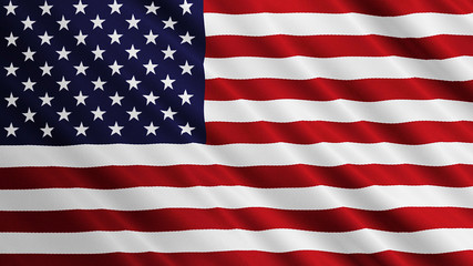 Naklejka premium USA flag is waving. United States of America symbol illustration.