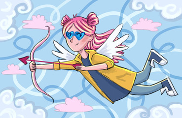 cupid with bow and arrow