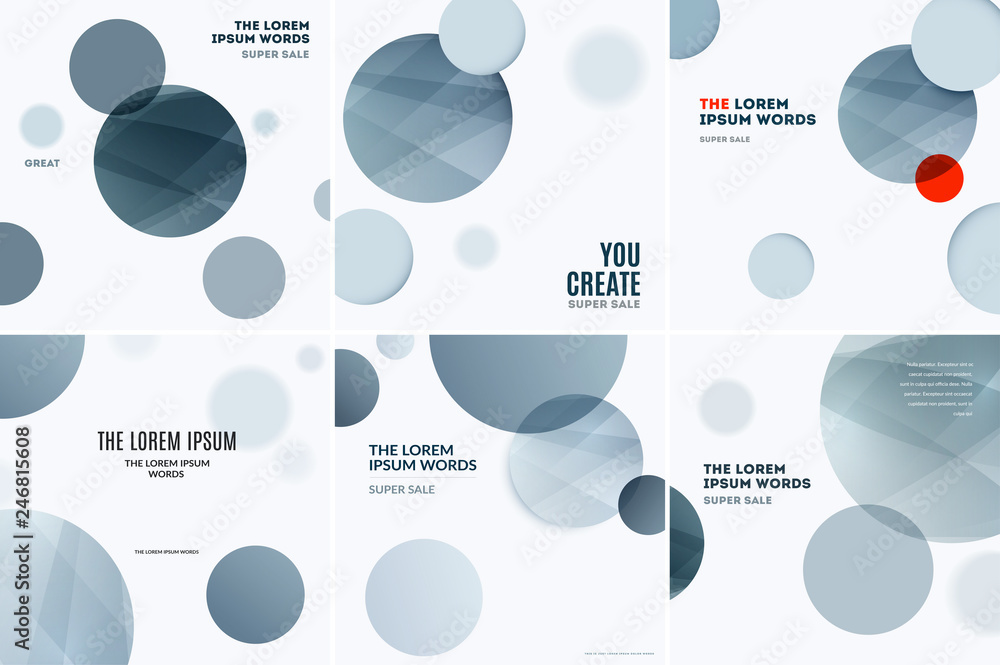 Poster abstract design of vector elements for graphic template. modern background. grey smooth circles for 