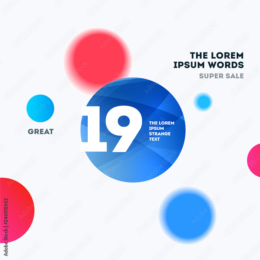 Aufkleber abstract design of vector elements for graphic template. modern background. colourful smooth circles