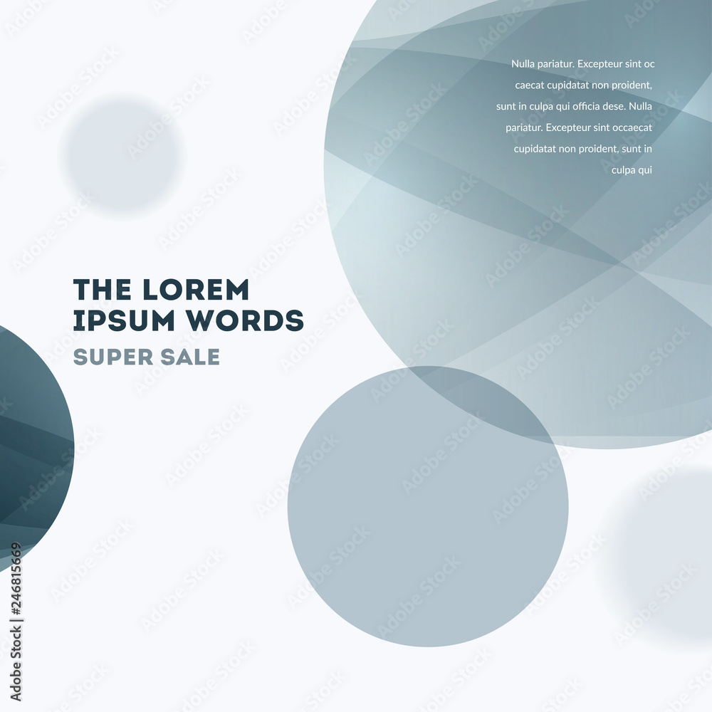 Poster abstract design of vector elements for graphic template. modern background. grey smooth circles for 