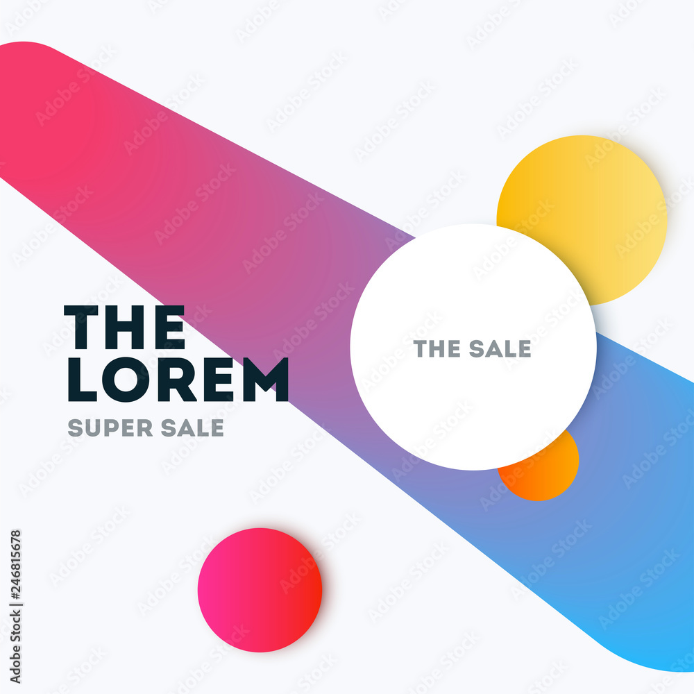 Poster abstract design of vector elements for graphic template. modern background. colourful smooth circles
