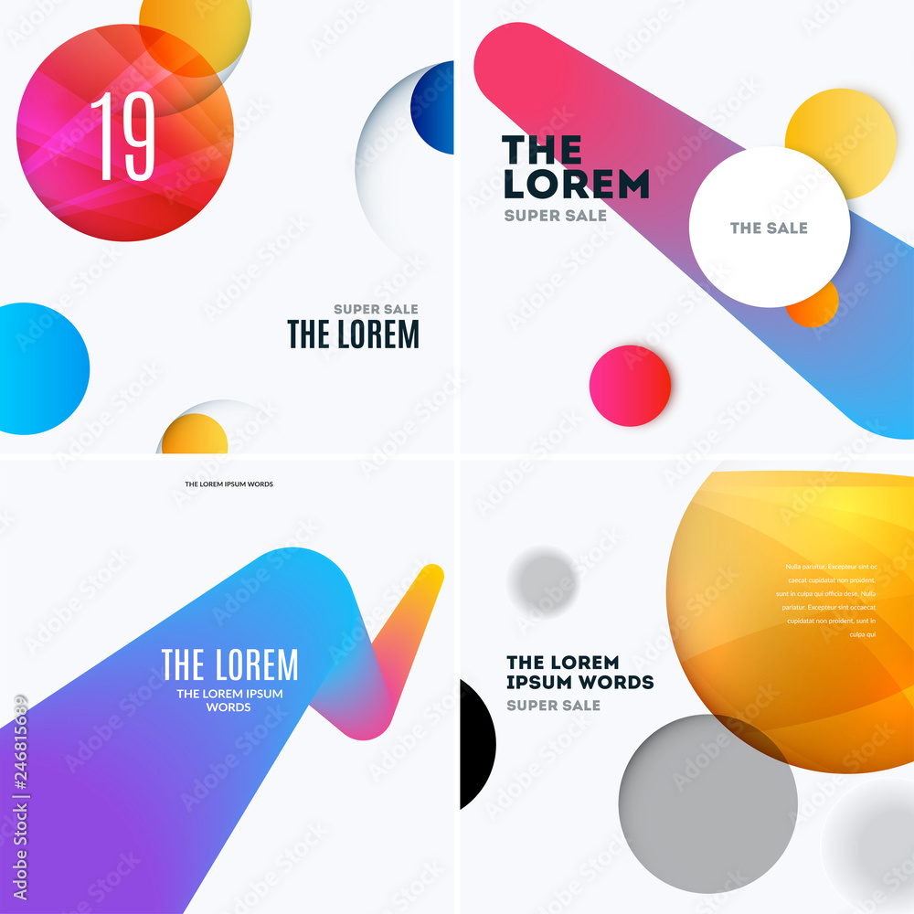 Aufkleber abstract design of vector elements for graphic template. modern background. colourful smooth circles