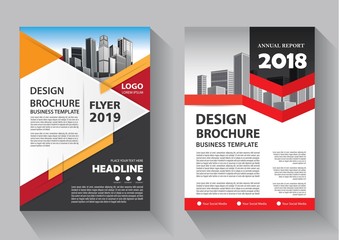 Business abstract vector template. Brochure design, cover modern layout, annual report, poster, flyer in A4 with colorful triangles, geometric shapes for tech, science, market with light background