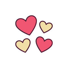 Hearts vector Love modern creative icon or design element 