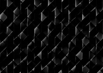 3d rendering. Black geometric grid mirror pattern texture use for wallpaper, design, web page background.