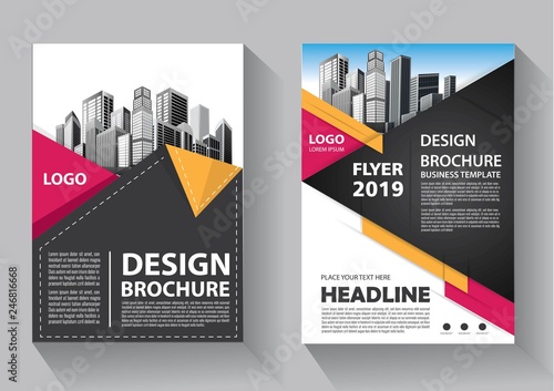 Fototapete Business Abstract Vector Template Brochure Design Cover Modern Layout Annual Report Poster Flyer In A4 With Colorful Triangles Geometric Shapes For Tech Science Market With Light Background Witono26