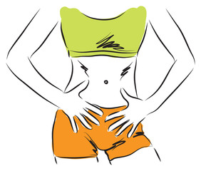 belly slim body diet lady woman illustration