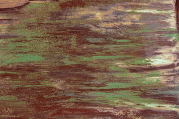 Rusty vintage texture. Painted in the style of daub metal surface is covered with corrosion.
