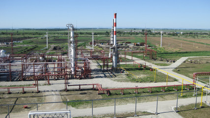 Naklejka premium Oil refinery, primary oil refining