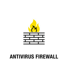 ANTIVIRUS FIREWALL ICON CONCEPT