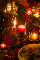 romantic candlelight dinner