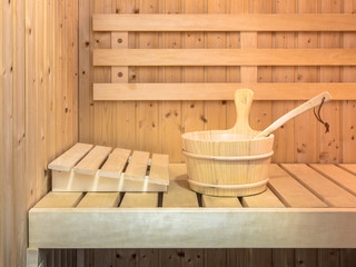 Obraz na płótnie Canvas Interior of Finnish sauna