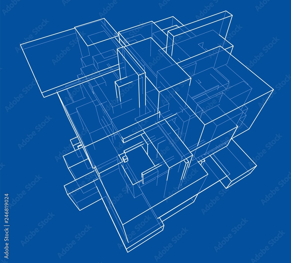 Poster wireframe boxes. sketch style