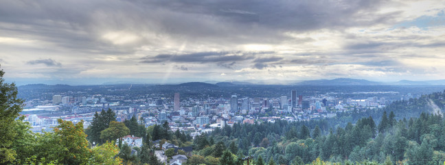 Panorama of Portland, Oregon skyline