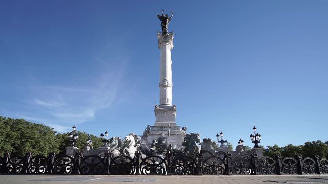 Monument aux Girondins on the Quinconces square in Bordeaux, France