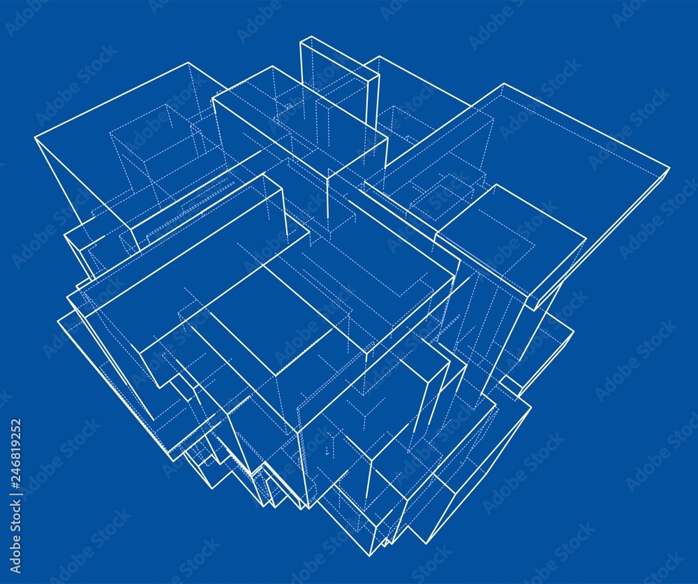 Poster wireframe boxes. sketch style